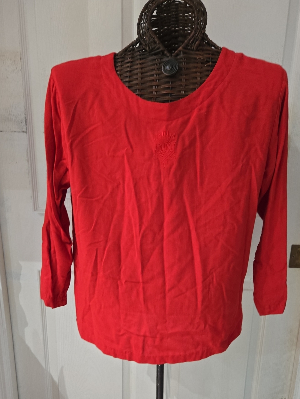 Classic Red Long-Sleeve Scoop Neck Tee
